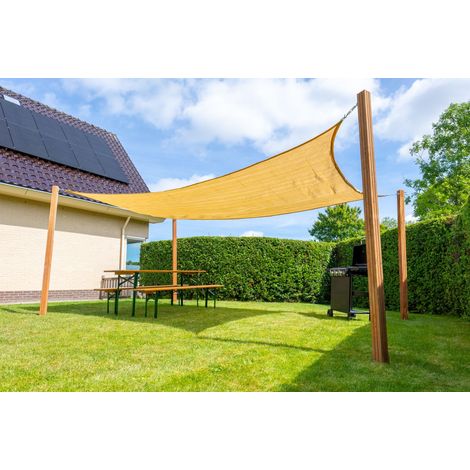 Kylarix Sarl-rechteckiges Sonnensegel 3x5 M – 320 G/m², Sand, Uv-schutz Für Terrasse & Garten, Robust & Wetterfest