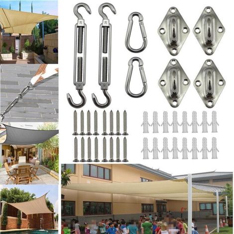 Kylarix Sarl-sonnensegel-montageset Aus Edelstahl 304 – Für Dreieckige, Quadratische & Rechteckige Sonnensegel