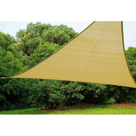 Kylarix Sarl-dreieckiges Schattentuch 5x5x5 M – Elfenbeinfarben, Für Gartenpavillon & Terrassenüberdachung