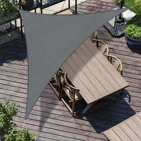 Kylarix Sarl-dreieckiges Sonnensegel 3x3 M – Graues Sonnenschutzsegel Aus Hdpe Für Terrasse & Garten