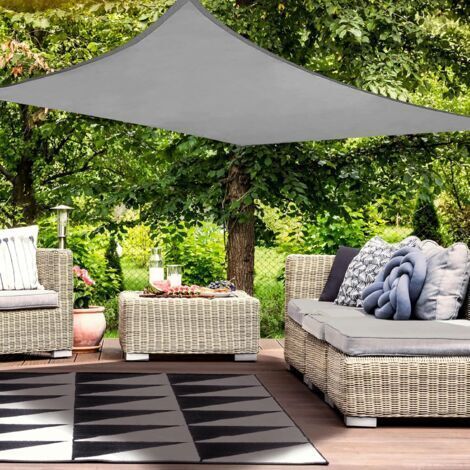 Kylarix Sarl-wasserdichtes Rechteckiges Sonnensegel Pes – 98 % Uv-schutz Für Terrasse & Garten, Grau, 2x3 M