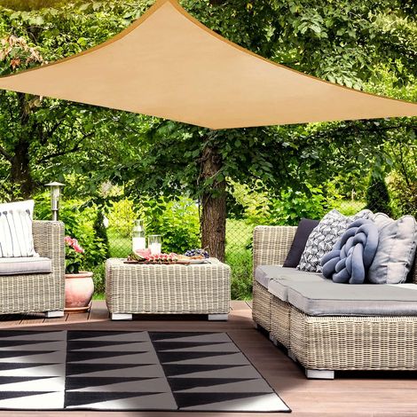 Kylarix Sarl-wasserdichtes Rechteckiges Sonnensegel Pes 4x3 M – 98 % Uv-schutz Für Terrasse & Garten, Sand