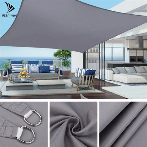 Kylarix Sarl-wasserdichtes Sonnensegel 5x3 M Grau – Uv-schutz Für Camping, Außenbereich, Garten & Terrasse