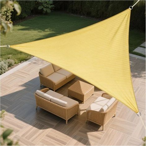 Kylarix Sarl-dreieckiges Sonnensegel 5x5x5 M Sand – Blockt Uv-strahlen, Ideal Für Garten & Hinterhof