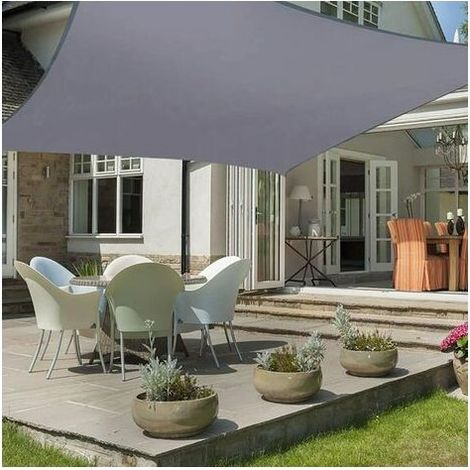 Kylarix Sarl-rechteckiges Wasserdichtes Sonnensegel 2x5 M – Atmungsaktiv, Uv-schutz Für Camping, Terrasse & Pool, Grau