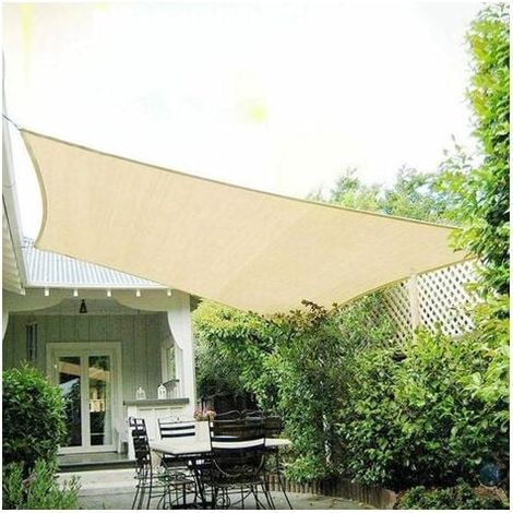 Kylarix Sarl-rechteckiges Wasserdichtes Sonnensegel 2x5 M – Atmungsaktiv, Uv-schutz Für Camping, Terrasse & Pool, Beige