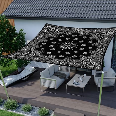 Kylarix Sarl-wasserdichtes Sonnensegel Mit 3d-mandala-motiv – 95 % Uv-schutz, Rechteckig Für Garten, 2x2 M