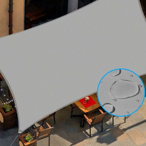 Kylarix Sarl-rechteckiges Sonnensegel 3x3 M Grau – Wasserdicht, Uv-schutz Mit Seil Für Terrasse & Garten