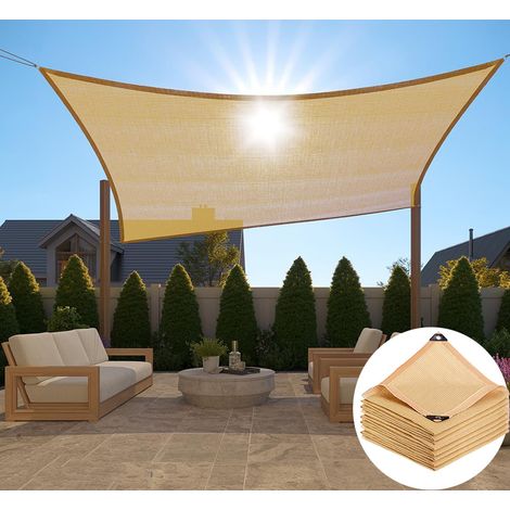 Kylarix Sarl-rechteckiges Sonnensegel 400x600 Cm – Robustes Tuch Mit Ösen, Wasserdicht, 90 % Schatten Für Terrasse