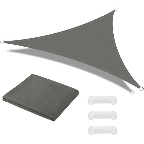 Kylarix Sarl-dreieckiges Wasserdichtes Sonnensegel 6x6x6 M Mit 3 Seilen – Uv-schutz Für Garten, Terrasse & Pool, Grau