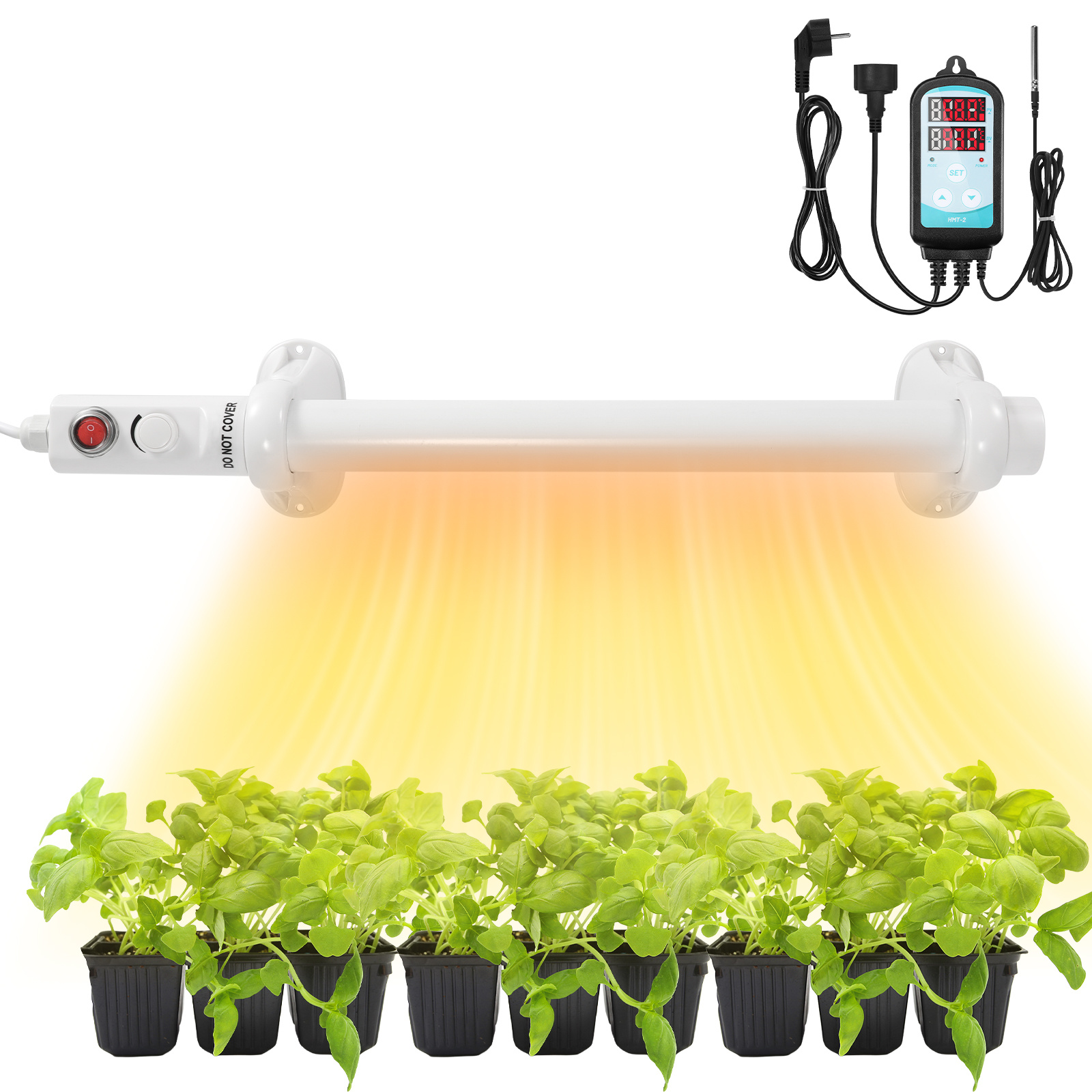 Jiubiaz Pflanzenheizung 135w Mit Temperaturregler, 1 M Heizrohr Für Gewächshaus Und Frühbeet