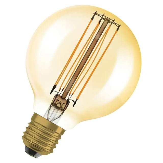 Osram - Dimmbare LED-Lampen, Vintage-Edition, 60 Watts Ersatz, E27, G80, 2200 Kelvin, Warm Comfort Light, Klares Glas, single Pack