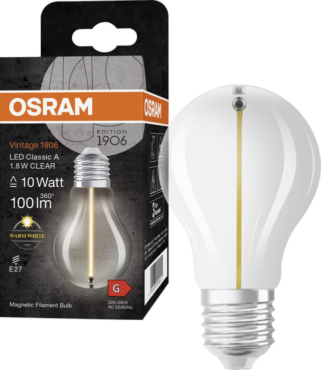 Osram 4099854049972 LED-Lampe Warmweiß 2700 K 1,8 W E27 G
