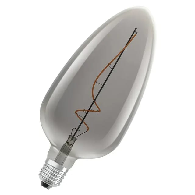 Osram - Dimmbare LED-Lampen, Vintage-Edition, 15 Watts Ersatz, E27, C-shape, 1800 Kelvin, Comfort warm white, Klares Glas, single Pack