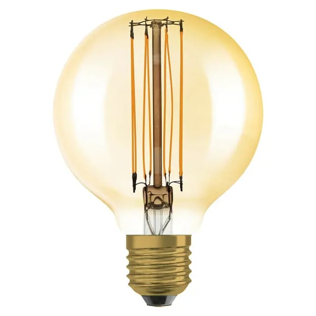 Osram - Dimmbare LED-Lampen, Vintage-Edition, 40 Watts Ersatz, E27, G80, 2200 Kelvin, Warm Comfort Light, Klares Glas, single Pack