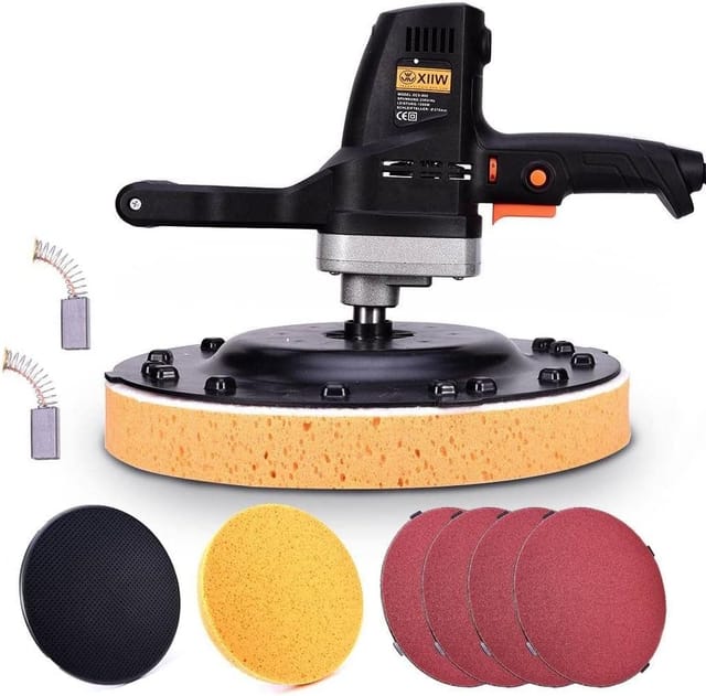 Xiiw - 1280w Putzglättmaschine Putzbearbeitung Putzbearbeitungsmaschine Putzmaschine 230u/min Wandschleifer Wandglättungs Poliermaschine, Kunststoffscheibe Schwammscheibe Schleifscheibe, 6 Geschwindigkeit