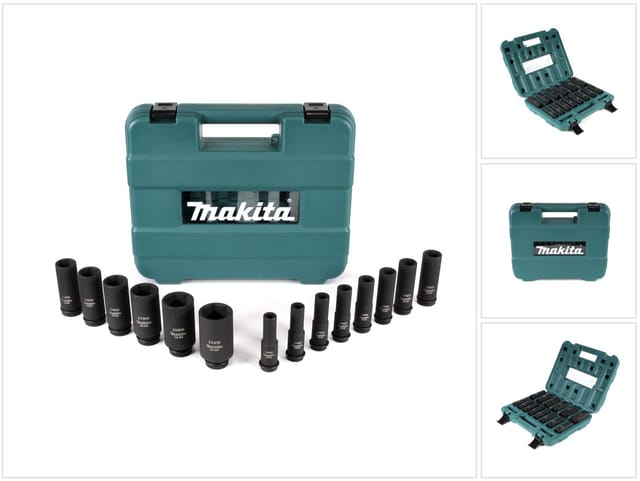 Steckschlüssel Satz 10 - 32 mm 1/2' 14 tlg. + Koffer ( B-52308 ) für Schlagschrauber - Makita