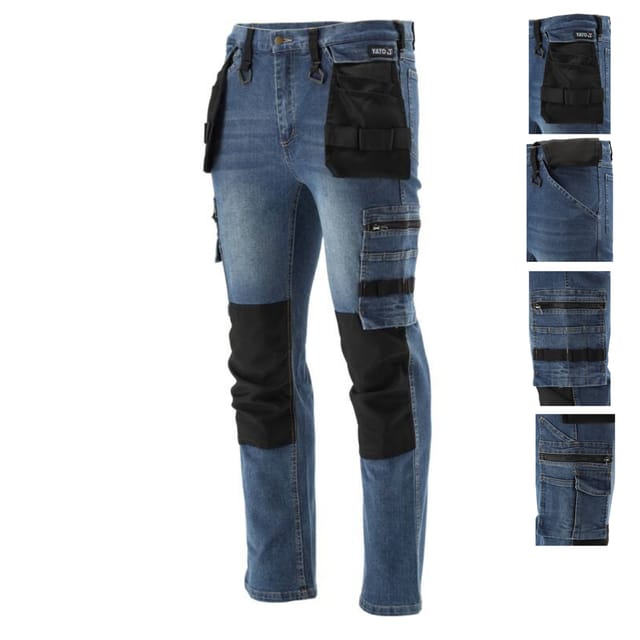 Arbeitshose, Strech Jeans, marine/schwarz Gr. L/XL
