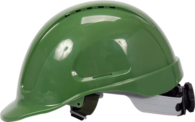 Grüner Schutzhelm aus ABS mit hoher Komfortausstattung