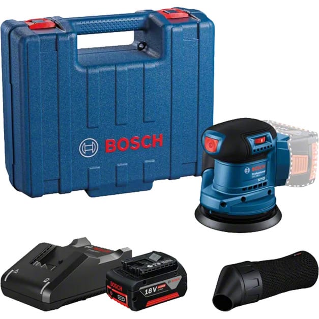 Bosch Werkzeug - 18V Akku-Exzenterschleifer 125 mm, 1x Akku 4,0 Ah Li-Ion, Ladegerät 06013A5021