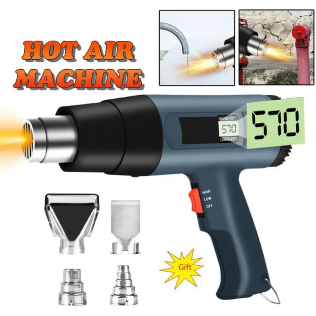 Laoa - 220 v Heißluftpistole, 2000 w, variable, fortschrittliche elektrische Heißluftpistole, einstellbare Temperaturen, elektrische Heißluftpistole