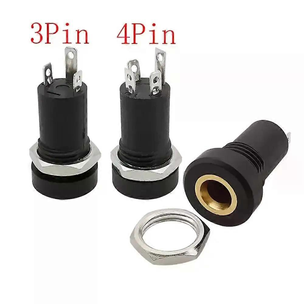 1 Stück 35-mm-klinkenbuchse (3/4-polig), Vergoldet, Stereo, Pj392a-stecker Mit Mutter