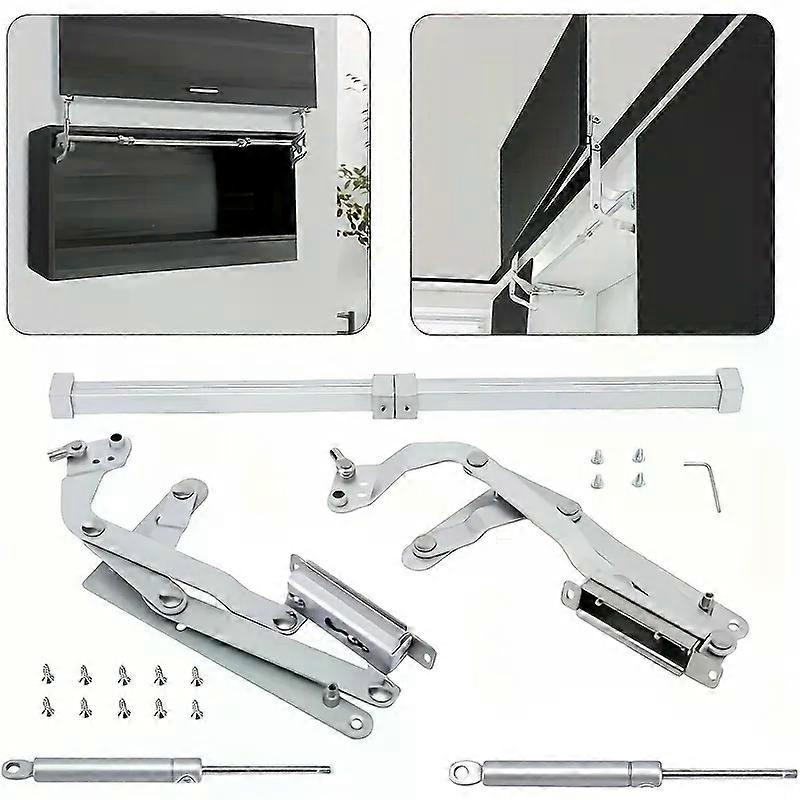 1 Set Klappbarer Hubtisch-halterung, Schranktürscharnier, Flachgleitstütze Für Schränke Mit Hubpuffer, Pneumatischer Stangenhalterung