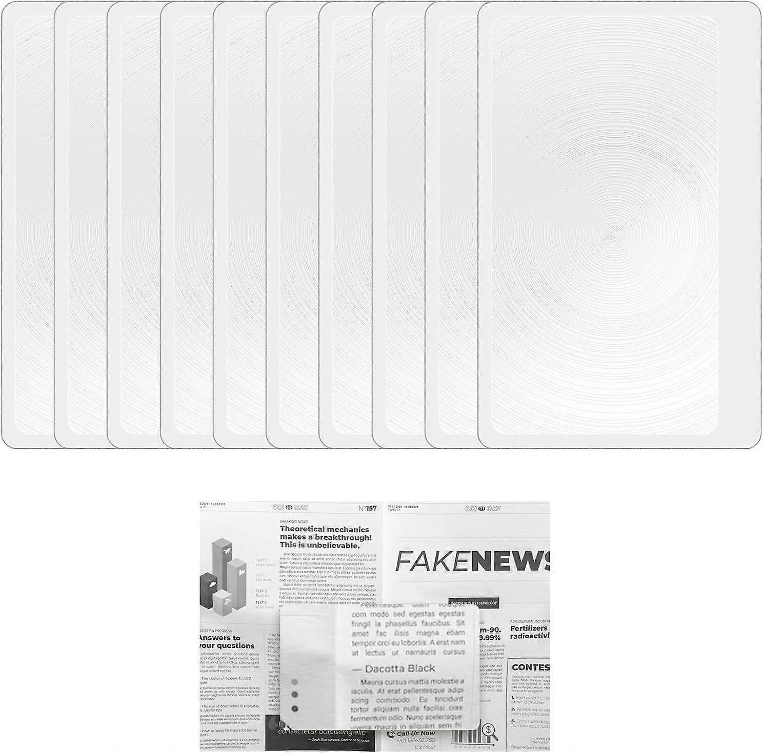 10 Stück Fresnel-linsen 3-fache Vergrößerung Taschenlupe Im Kreditkartenformat, Ideal Für Schmuck, Lesen Und Als Feueranzünder (334 X 216 Zoll)