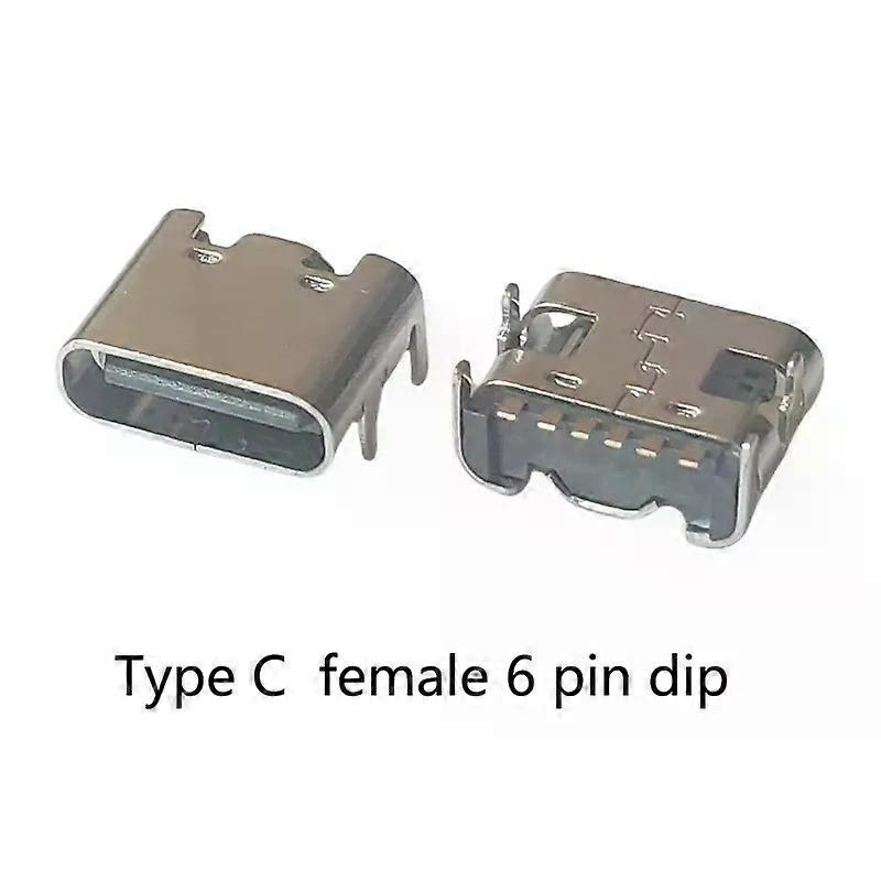 10 Stück Usb-c Typ-31-anschluss, 6-polige Dip-buchse, Datenübertragung, Telefon, Notebook, Laptop, Ladeanschluss