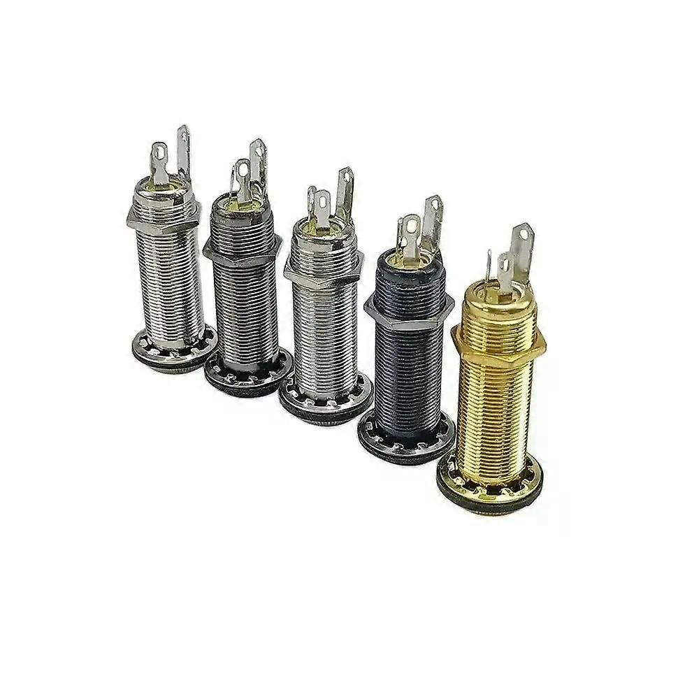 10 Stück/lot E-gitarren-bass-teile 635 Mm Stereo-ausgang Eingang 6,35 Mm Klinkenbuchse Stecker Messing Gerade Gerippt Rohrform