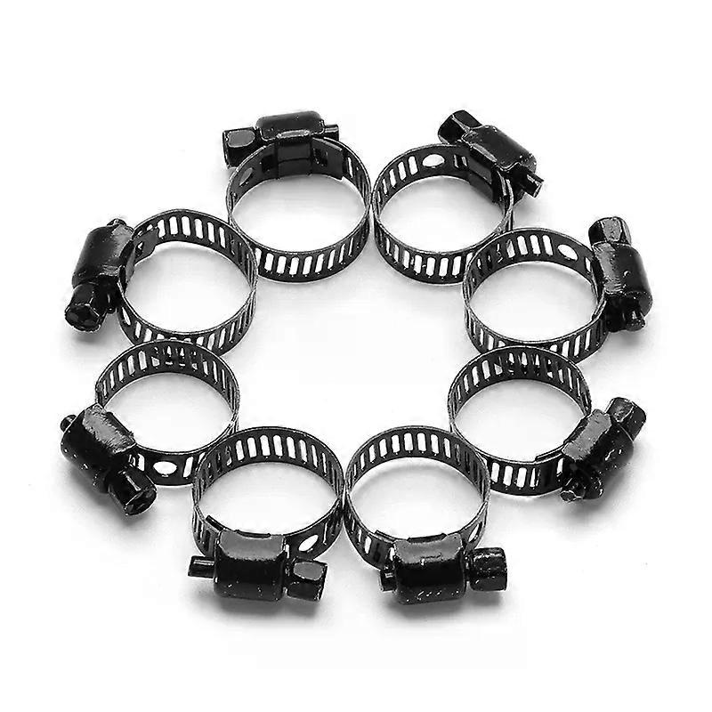 10/20 Stück Schwarze Schlauchschellen Mit Schneckenantrieb Für 3/8-zoll-edelstahl-kraftstoffleitungen, Verstellbar, Schlauchschelle Mit Schneckengewinde