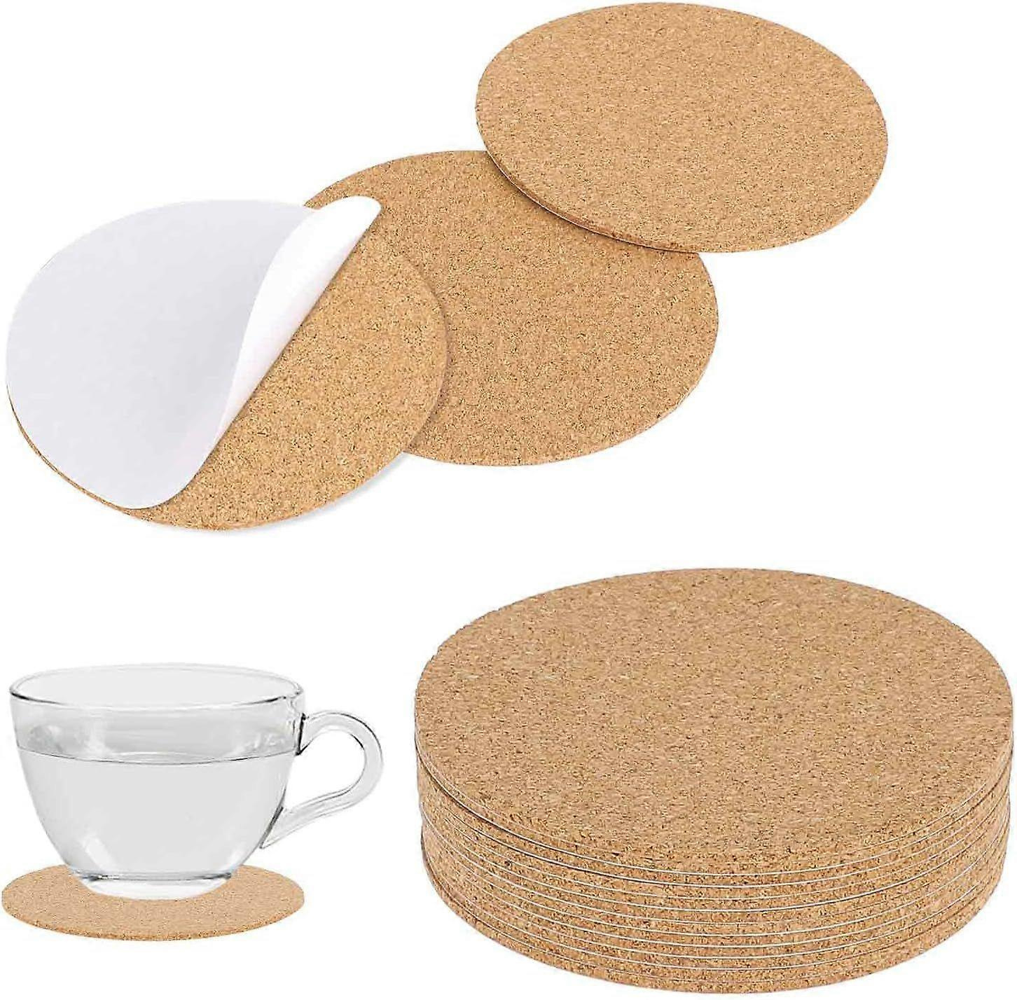 12 Stück Korkuntersetzer, Selbstklebend, Rund, 10 Cm Durchmesser, Für Bastelarbeiten, Heiße Pfannen, Becher Und Zum Schutz Von Tischen Und Böden.