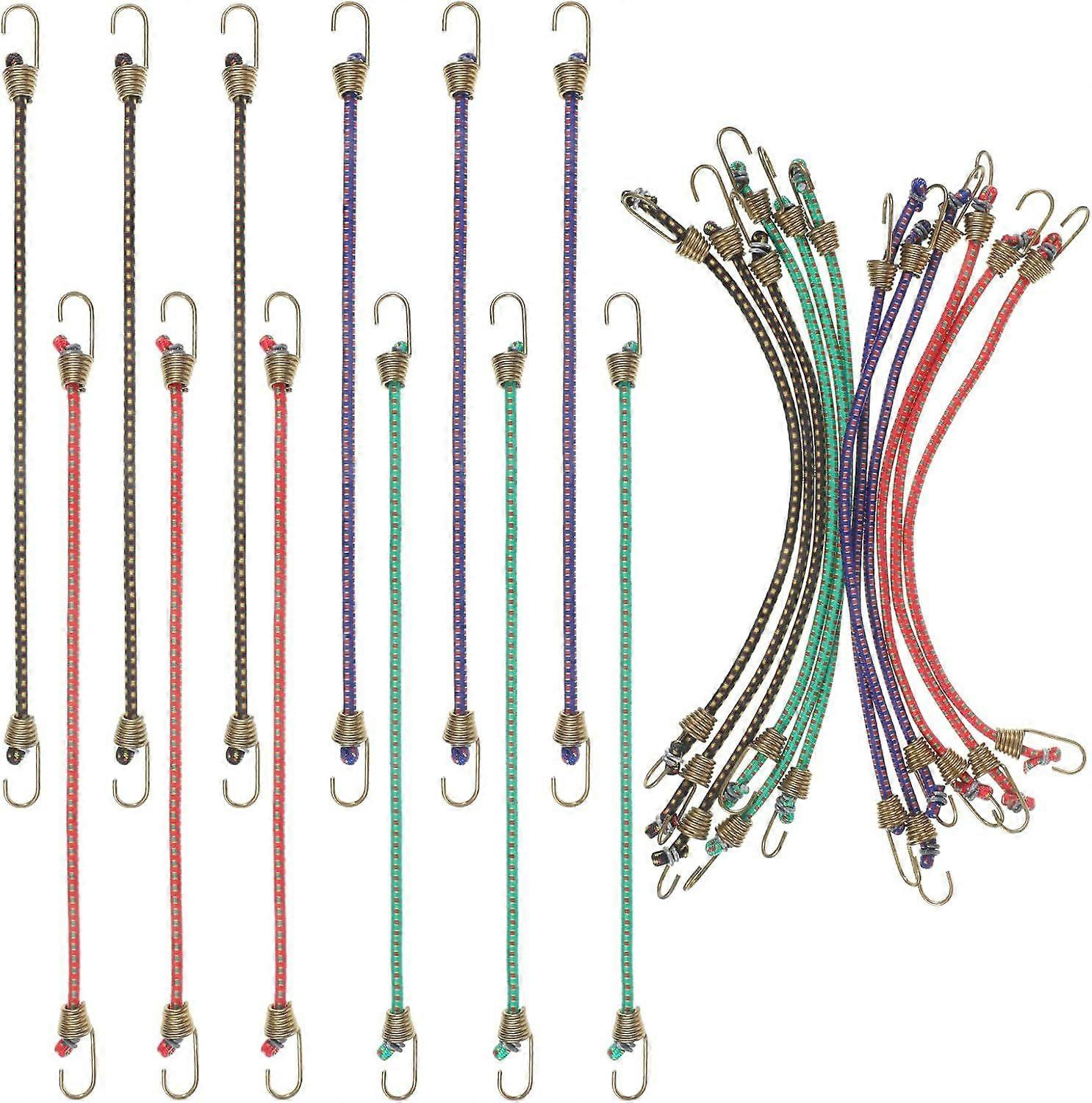 12er-pack Kleine Gummiseile Mit Haken, 25 Cm Lang, Verstellbar, Für Camping, Gepäckträger, Zelte, Planen