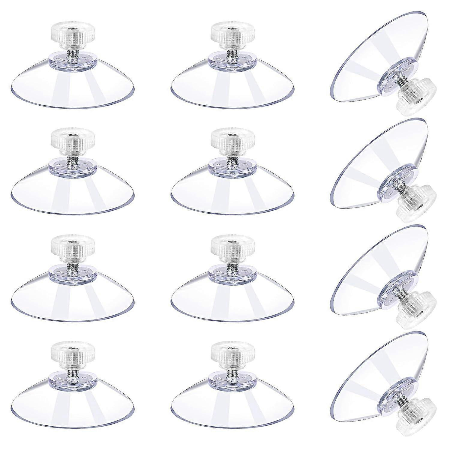 12er-pack Saugnäpfe Mit Schraube, 40 Mm Saugnapfhaken, Glas-saugpads, Transparente Pvc-saugpads Für Fenster, Extra Starker Klebstoff, Saugnapfhalterung Aus Gummi