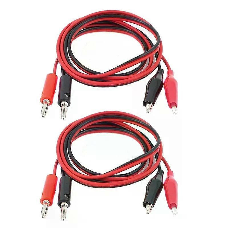 2 Paar 1 M Langes Testkabel Mit Krokodilklemmen Auf Bananenstecker, Doppelprüfspitze, Krokodilklemme Für Multimeter-messgerät