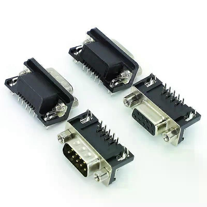 2-10 Stück Db9 Buchse/stecker Leiterplattenmontage D-sub 9-poliger Leiterplattenstecker Rs232 Stecker 90-grad Gebogene Nadel Dr9