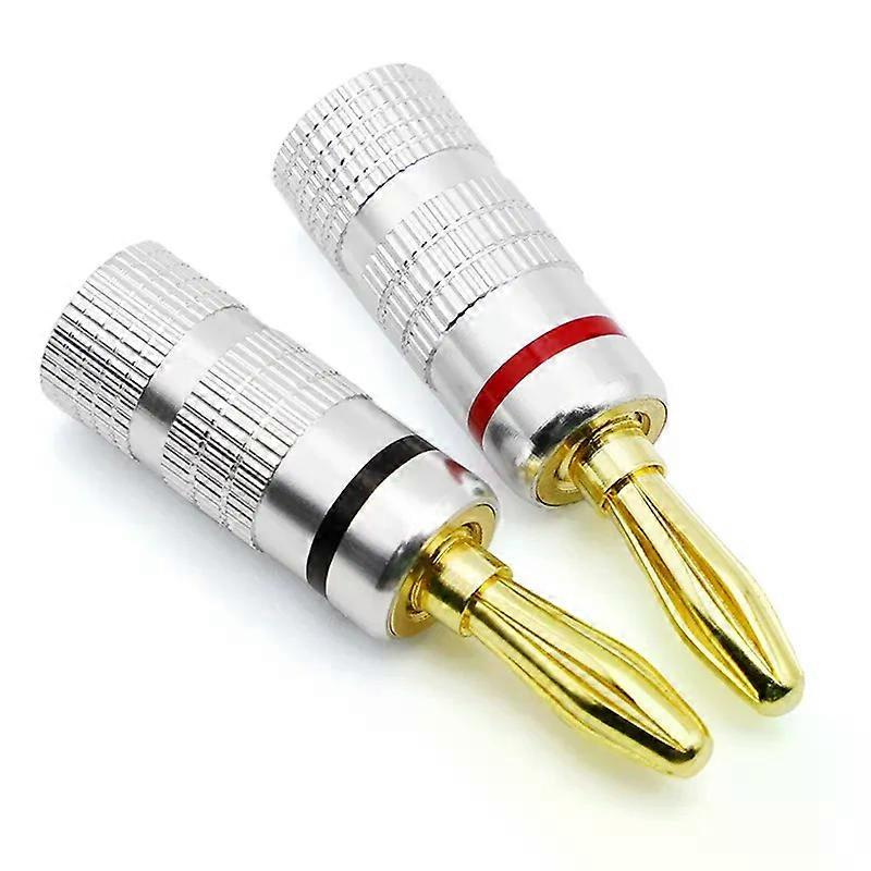 2/4 Stück Vergoldete Bananenstecker Mit Schraubverschluss, 4 Mm Bananenstecker Für Audioverstärker-lautsprecherbuchsen