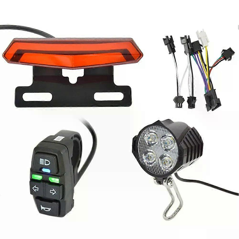 24-48v E-bike Vorderradbremse Rücklicht-set Hupe Scheinwerferschalter Energiesparmodus Mit E-bike-blinker Und Funktionalem Rücklicht Fahrradbeleuchtung