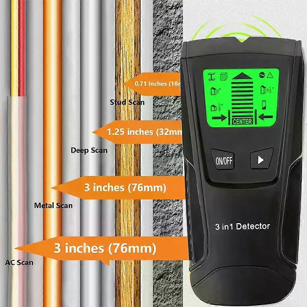 3-in-1-wandscanner-metalldetektor: Findet Metall, Holzständer, Wechselstromleitungen Und Verteilerkästen.