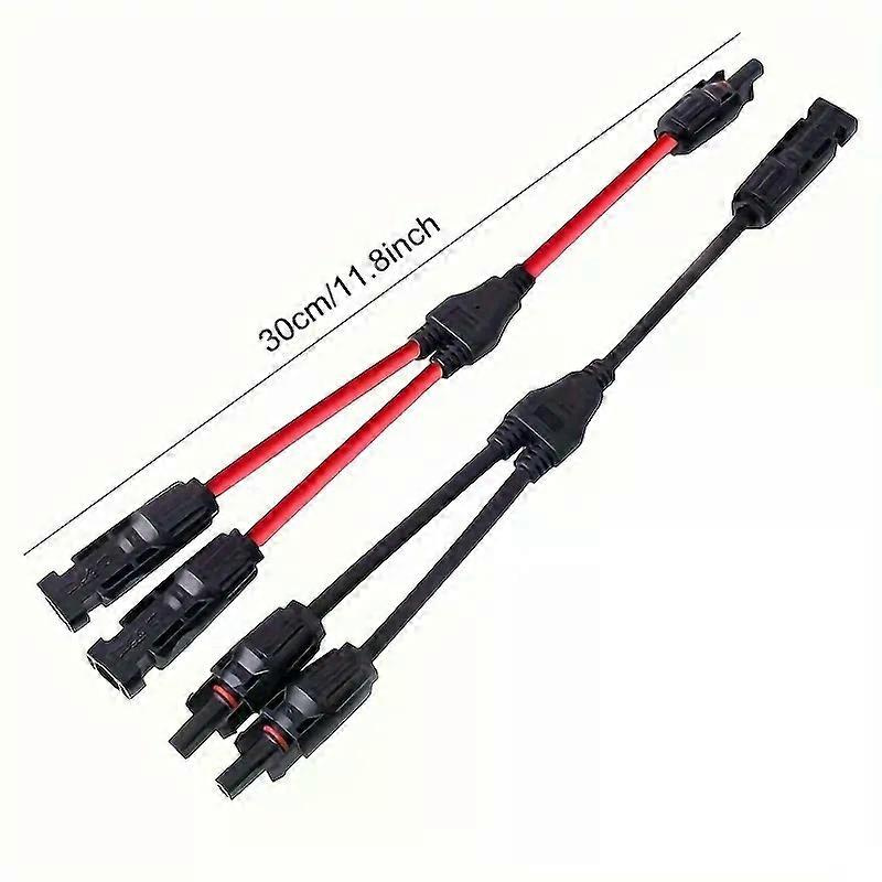 30a Y-verteilerkabel Für Solaranlagen, Paralleladapter (paar) Für Solarmodule (1 X Stecker/buchse + 1 X Buchse/stecker), Schwarz/rot