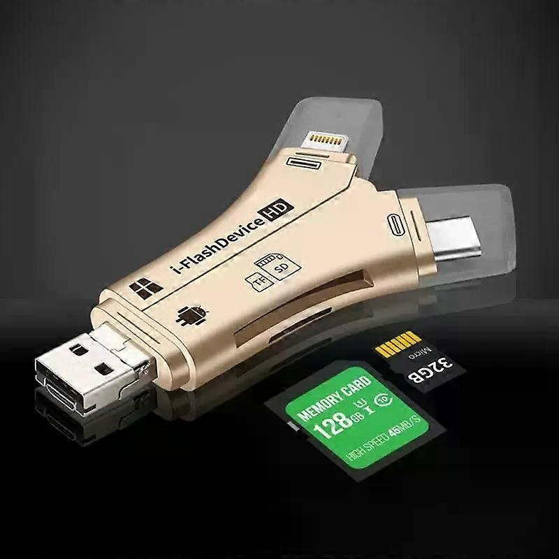 4-in-1-multifunktions-speicherkartenleser Mit 20 Usb-, If-/sd-karten-, Typ-c- Und Micro-usb-anschlüssen, Led-sim-kartenleser Mit Otg-funktion Für Ios Und Android