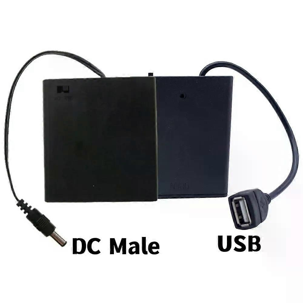 Aufbewahrungsbox Für 4 Aa Usb/dc-batterien Zur Verwendung Mit 5v-led-streifen, Inklusive Deckel Und Schalter