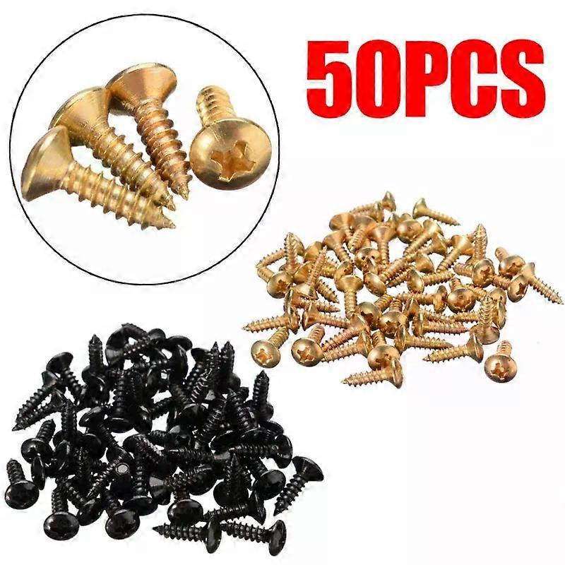 50 Stück/set Gold Schwarz Silber E-gitarre Bass Schlagbrett Abdeckplatten Schrauben Für Gitarre Bass Metall Befestigungsschrauben