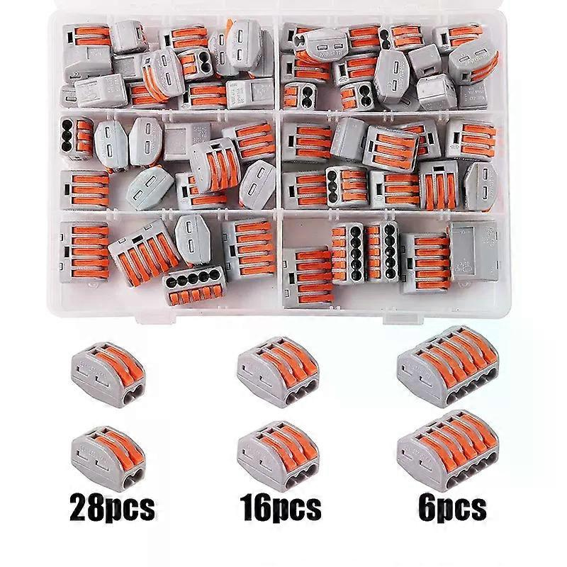50-teiliges Set Hebel-drahtverbinder, Kompakte Spleißverbinder, Schnellanschlussklemmen, Elektrische Steckverbinder Für 2/3/5-adrige Leitungen