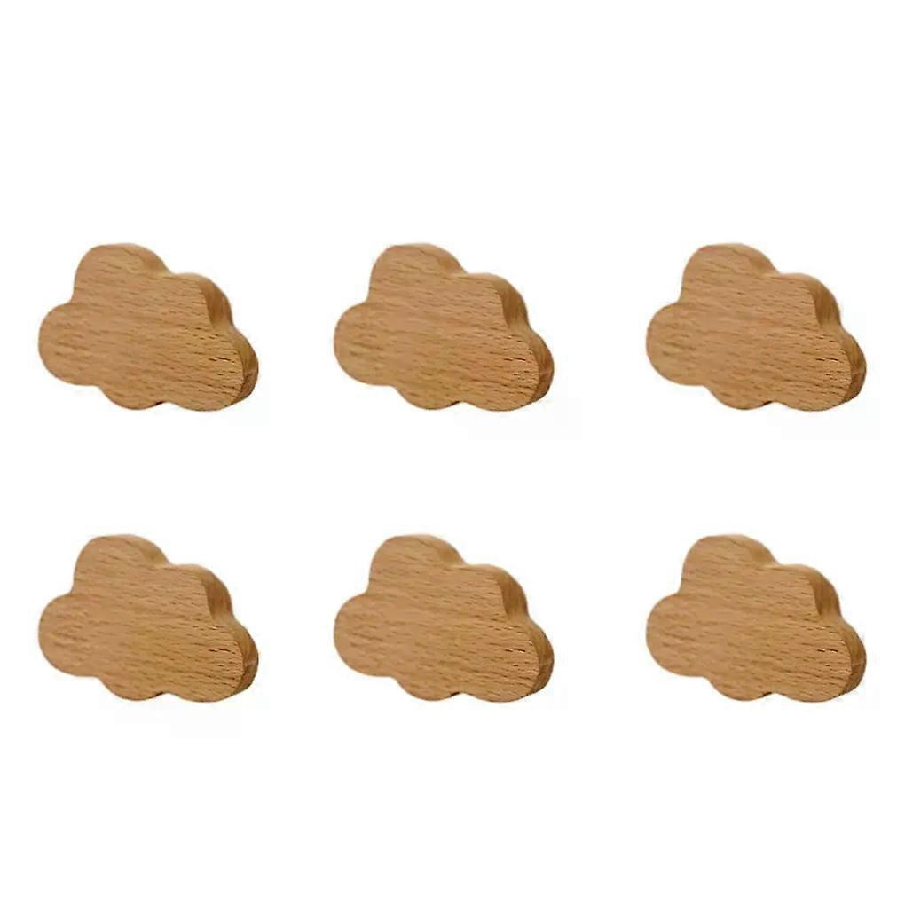 6er-set Möbelgriffe In Wolken-/sternform, Mond-schubladenknöpfe Aus Holz, Stern- Und Wolken-dekoration Für Kinderzimmer, Schrankgriffe Aus Holz