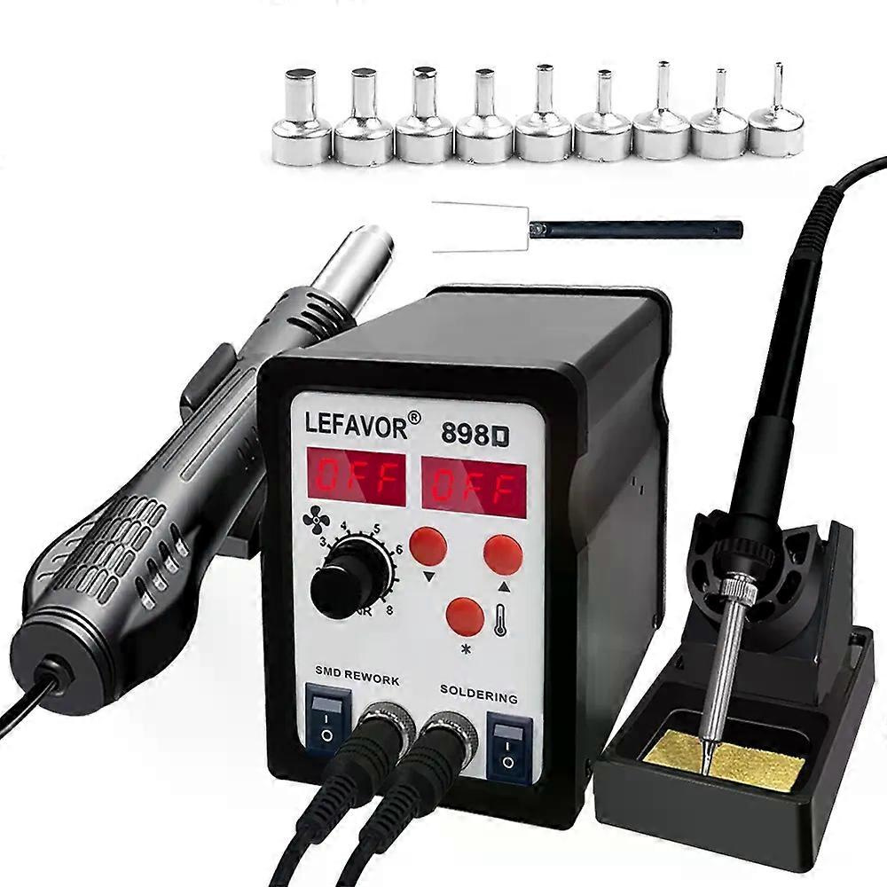 898d Lötstation 2-in-1 Heißluftpistole Elektrischer Lötkolben Heißluftpistole Rework-station Für Handy-leiterplatten Ic Smd Bga-löten