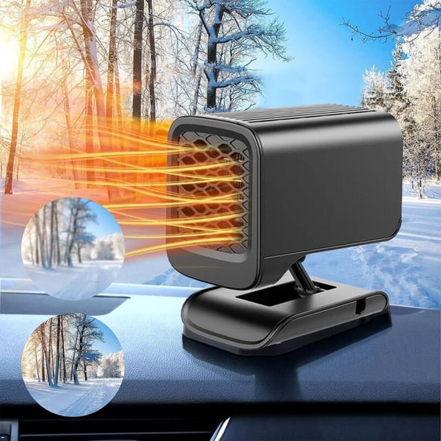 Kinsi - Tragbare Autoheizung 12V 150W, Mit 360°-Drehhalterung, Entfrostung, Beschlagentfernung