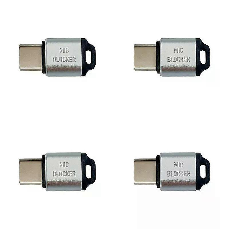 Absq-4x Mikrofonsperre Usb-c Mikrofonblocker Mikrofon-soundschutz Für Alle Usb-c-geräte Laptop Smartphone Silber