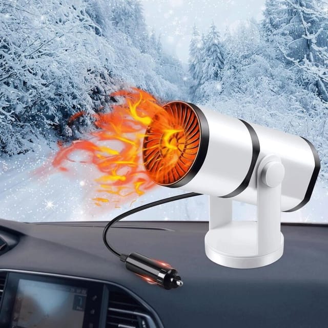 Kinsi - Tragbare Autoheizung 12V 150W, Mit 360°-Drehhalterung, Zusammenklappbar, Enteisung, Entnebelung