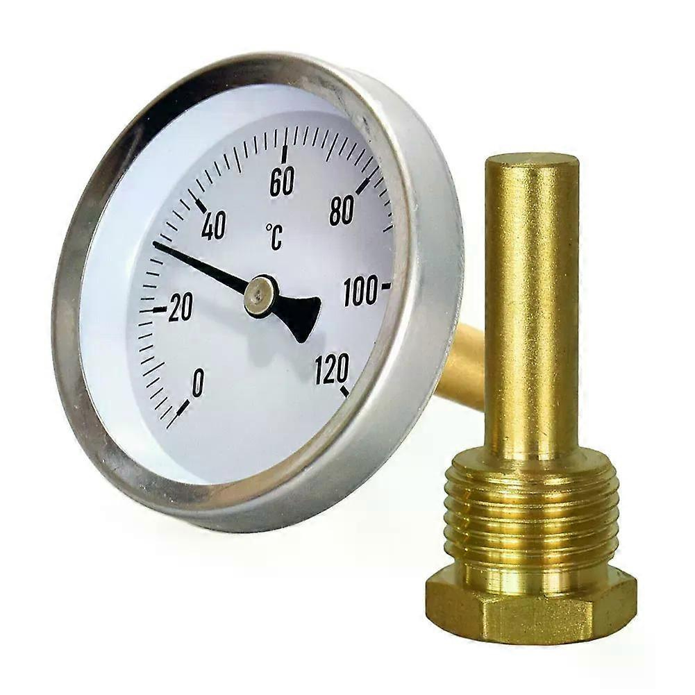 Analoges Bimetall-thermometer Mit Kupferhülse, 56 Mm Zifferblattdurchmesser, 63 Mm Gut Ablesbares Thermometer Mit Messinghülse